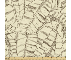 Tropik Parça Kumaş Skeç Çizim Detaylı Egzotik Doğa Yapraklar