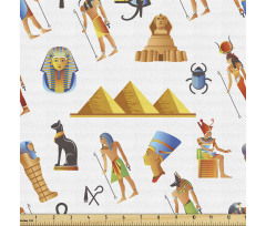 Mısır Parça Kumaş Çapraz Tasarım Tarihi Mitolojik Karakterler