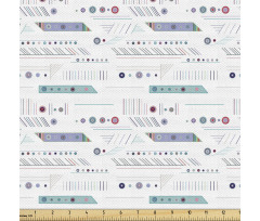 Teknolojik Parça Kumaş Geometrik Modern Yuvarlaklar ve Çizgiler