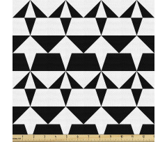 Geometrik Parça Kumaş Monokrom Tekrarlı Simetrik Mozaik Formlar