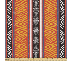 Etnik Parça Kumaş Tribal Geometrik Çizgi Zikzak Afrika Desenli