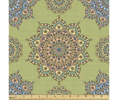Oryantal Parça Kumaş Mandala Tasarım Çiçekli Mozaik Tasarım