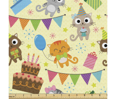 Parti Parça Kumaş Sevimli Kediler ile Doğum Günü Kutlaması