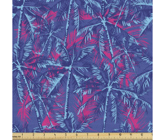 Tropikal Parça Kumaş Egzotik Palmiye Ağaçları İlüstrasyonu