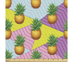 Rengarenk Parça Kumaş Yaz Temasında Geometrik Arka Plan Ananas