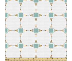 Geometrik Parça Kumaş Minimal Tasarım Kareler Daireler Deseni