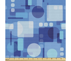 Soyut Parça Kumaş Tekrar Eden Mavi Tonlu Geometrik Şekiller