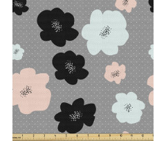 Çiçekli Parça Kumaş Tekrar Eden Renkli Floral Motif Silüetler