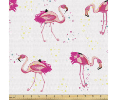 Egzotik Parça Kumaş Sanatsal Tekrarlı Flamingo Figürlü Desen