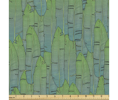 Egzotik Parça Kumaş Üst Üste Çizilmiş Tropik Yaprak Desenleri