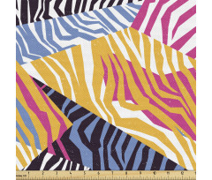 Hayvan Parça Kumaş Karışık Renkli Zebra Derisi Desenli Yamalı