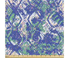 Sanatsal Parça Kumaş Boya Lekeli Arka Planda Geometrik Motifler