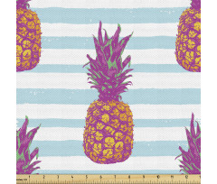 Doğa Parça Kumaş Retro Çizgili Ananas Desenli