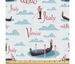 Tatil Parça Kumaş İtalya Seyahati Desenli Venedik ve Gondol