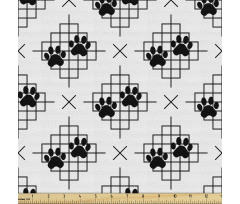 Hayvan Parça Kumaş Geometrik Motif Süslemeli Köpek Ayak İzleri