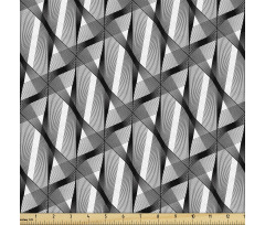 İllüzyon Parça Kumaş İnce Çizgiler ile Sanatsal Geometrik Desen