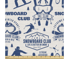 Kış Sporları Parça Kumaş Snowboard ve Kayak Kulübü Desenli