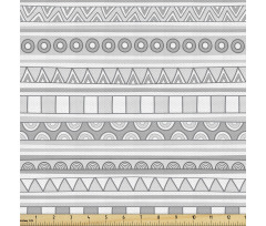 Soyut Parça Kumaş El Çizimi Şeklinde Sıralı Geometrik Motifler