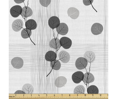 Ağaçlar Parça Kumaş Akromatik Modern Yaprak Desenli