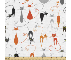 Hayvan Deseni Parça Kumaş Kedi Eğlenceli Desenli