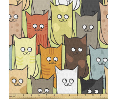 Kedicik Parça Kumaş Rengarenk Şirin Kediler