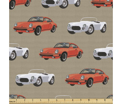Otomobil Parça Kumaş Beyaz ve Turuncu Renk Spor Araba Çizimleri