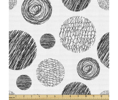 Geometrik Parça Kumaş Düz Zeminde Karalama Detaylı Daireler
