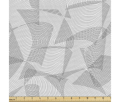 Geometrik Parça Kumaş Kıvrımlı Çizgilerden Oluşan İllüstrasyon