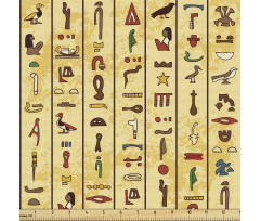 Mısır Parça Kumaş Antik Medeniyetin Sembollü Duvar Yazıları
