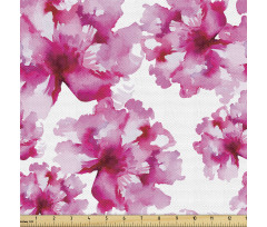 Botanik Parça Kumaş Sulu Boya Çizimi Yumuşak Renklerden Çiçek