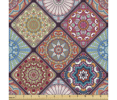Mandala Parça Kumaş Çapraz Çizgiler Arasında Özel Süslemeler