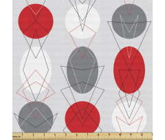 Soyut Parça Kumaş Oval ve Köşeli Geometrik İllüstrasyonlar