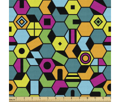 Geometrik Parça Kumaş Aralıksız Altıgen Şekiller ve Figürler