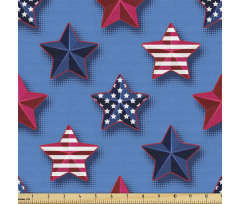 Amerika Parça Kumaş ABD Bayrağı Desenlerinde Yıldız Çizimleri