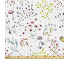 Bitki Parça Kumaş Pastel Tonlarda Çiçeksi Desenli Duvar Kağıdı