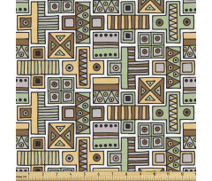 Kültürel Parça Kumaş Afrika Detaylı Geometrik Duvar Kağıdı