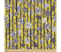 Bitki Parça Kumaş Şeritler Üzerinde Bahar Çiçekleri Temalı Afiş