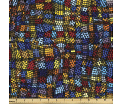Etnik Parça Kumaş mozaik Desenli Geometrik Koyu Duvar Kağıdı