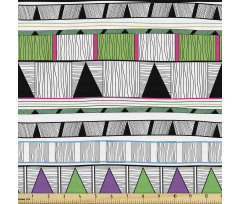 Geometrik Parça Kumaş Çizgili ve Kareli Tribal Desenli Poster