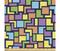 Geometrik Parça Kumaş Gökkuşağı Gibi Rengarenk Köşeli Şekiller