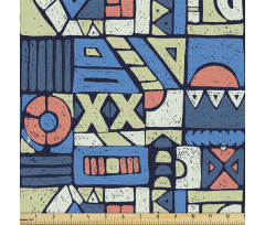 Geometrik Parça Kumaş Eskitilmiş Farklı Şekilli Dekoratif Afiş
