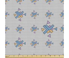 Geometrik Parça Kumaş Sürrealist Şekillerden Oluşan Tekrarlı