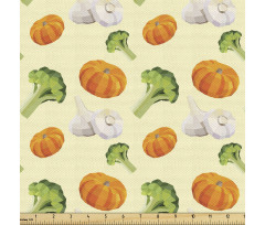 Yiyecek Parça Kumaş Brokoli Sarımsak Balkabağı Desenli Poster