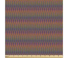 Şevron Parça Kumaş Saykodelik Tonlardan Zikzak Desen Tekrarlı
