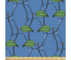 Meyve Parça Kumaş Saplarında Yapraklar ile Mürdüm Erik Çizimi