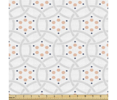 Geometrik Parça Kumaş Kesişen Yuvarlaklar ile Nokta Desenleri