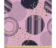 Geometrik Parça Kumaş Yuvarlak Dikey Çizgiler ile Soyut Desen