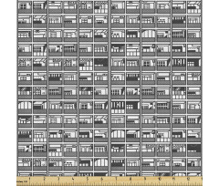 Şehir Parça Kumaş Sık Tekrarlanmış Bina Balkonları Görseli