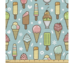 Tatlı Parça Kumaş Tekrarlanmış Rengarenk Dondurma Çeşitleri