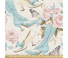 Giyim Parça Kumaş Romantik Çiçek Buketi Topuklu Ayakkabı Çizimi